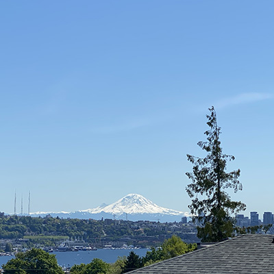 Lake Union with Mount Rainier